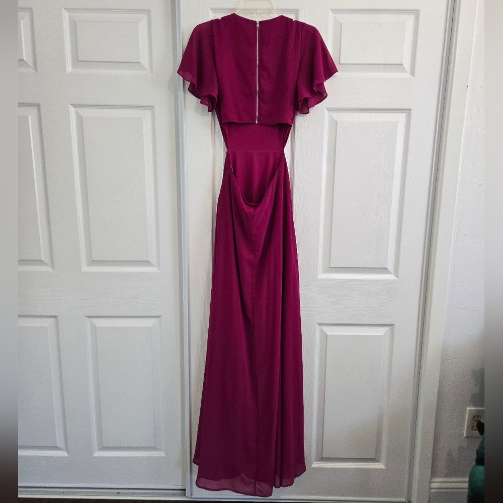 Lulu's Pink Open Back Gown